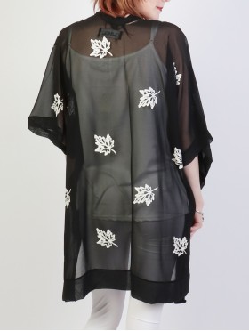 Maple Leaves Embroidery Kimono
